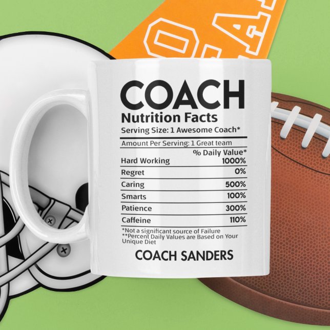 Mug Nutrition Facts Coach Funny Coach (Créateur téléchargé)