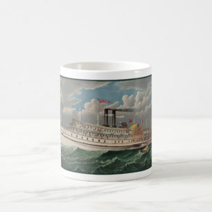 Mug NY Voyage Grand Bateau à aubes à vapeur The Pilgri