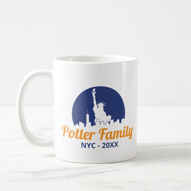 Mug NYC Statue de la Liberté Silhouette Voyage de fami (Gauche)