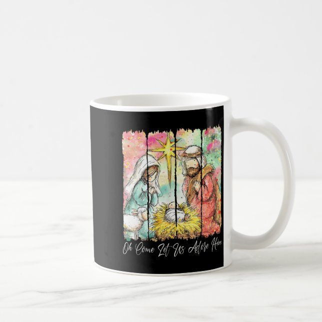 Mug O Come Let Us Adore Him Jesus Christian Christmas  (Droite)