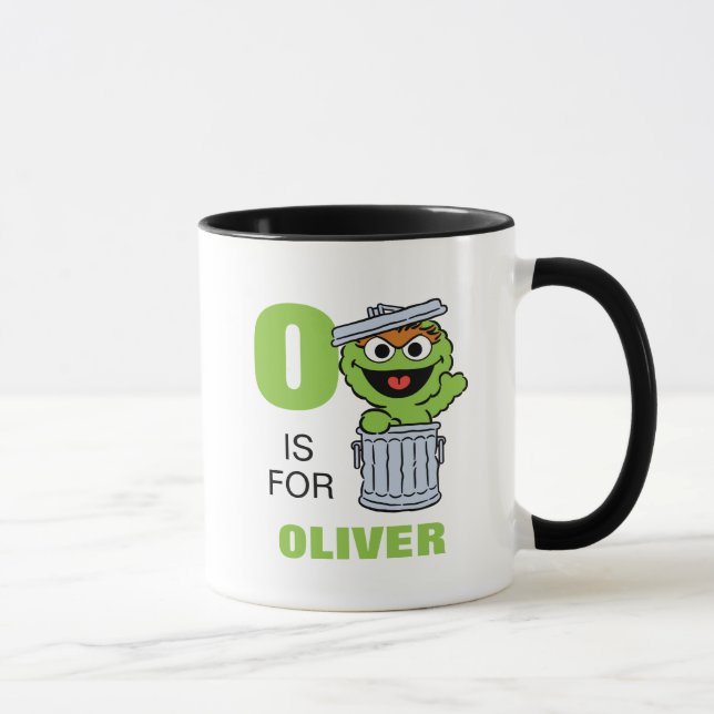 Mug O est pour Oscar le Fou | Ajoutez Votre Nom (Droite)