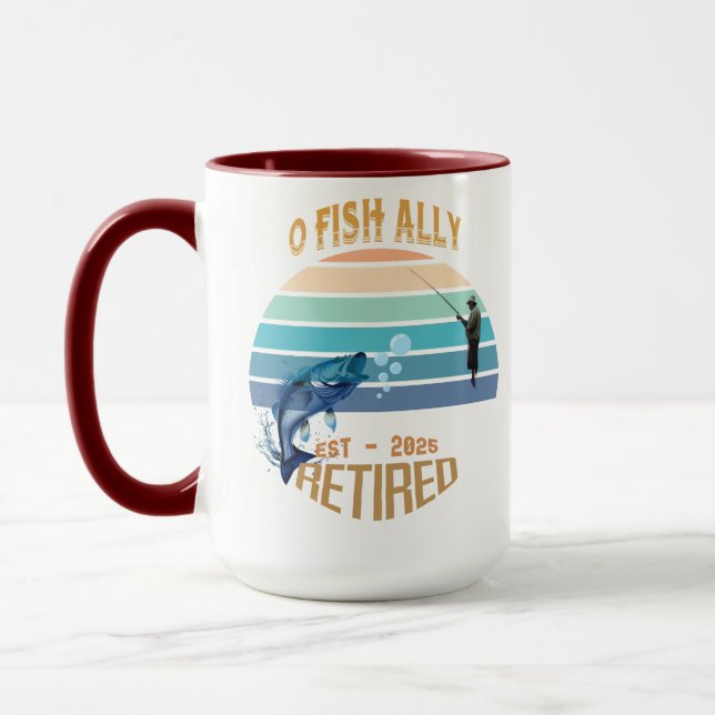 Mug ☕ 🎣 "O-Fish-Ally Retraité : Morning Bliss 2025 !" (Gauche)