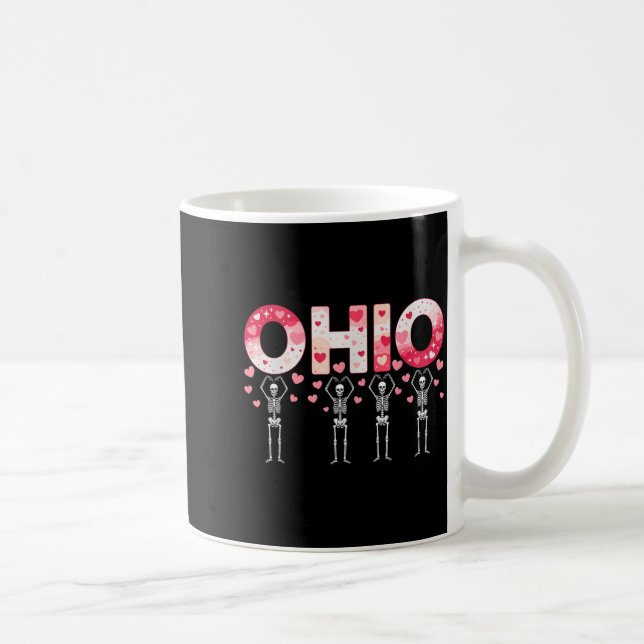 Mug O-h-i-o Funny Skeletons Ohio In Midwestern Valenti (Droite)