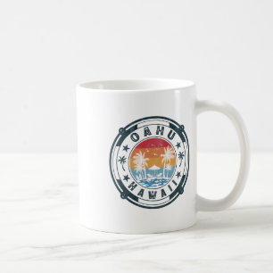 Mug Oahu Hawaï Plage Vacances d'été Coucher de soleil