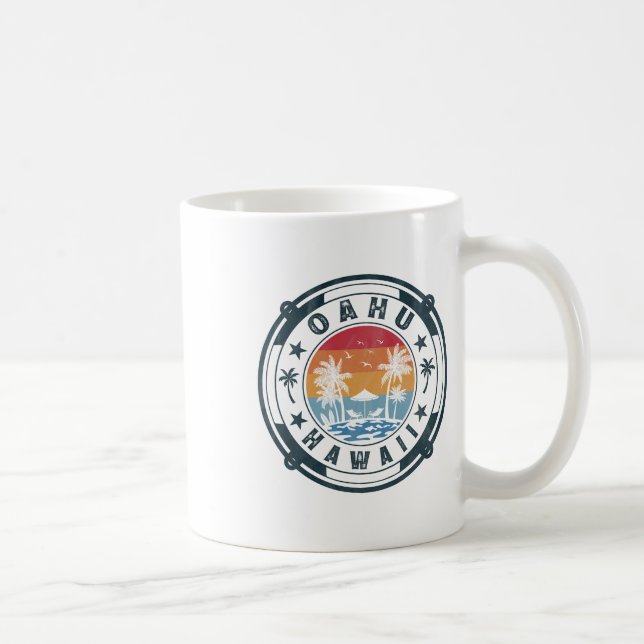 Mug Oahu Hawaï Plage Vacances d'été Coucher de soleil  (Droite)