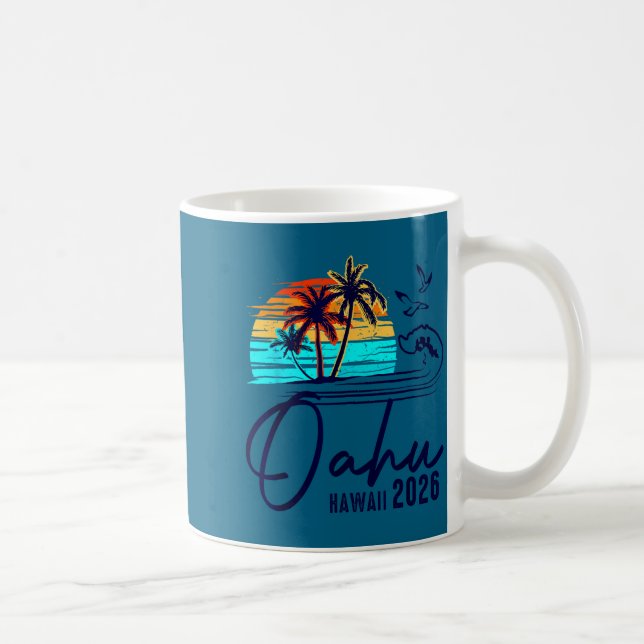 Mug Oahu Hawaii 2026 Vacation Beach Matching Family Gr (Droite)