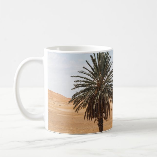 Mug Oasis du désert : Paysage des palmiers du Sahara. (Gauche)