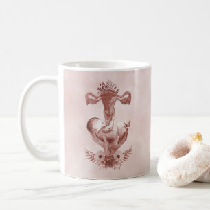 Mug Ob/Gyn Midwoman Florale Enfance Cervix Ovaires