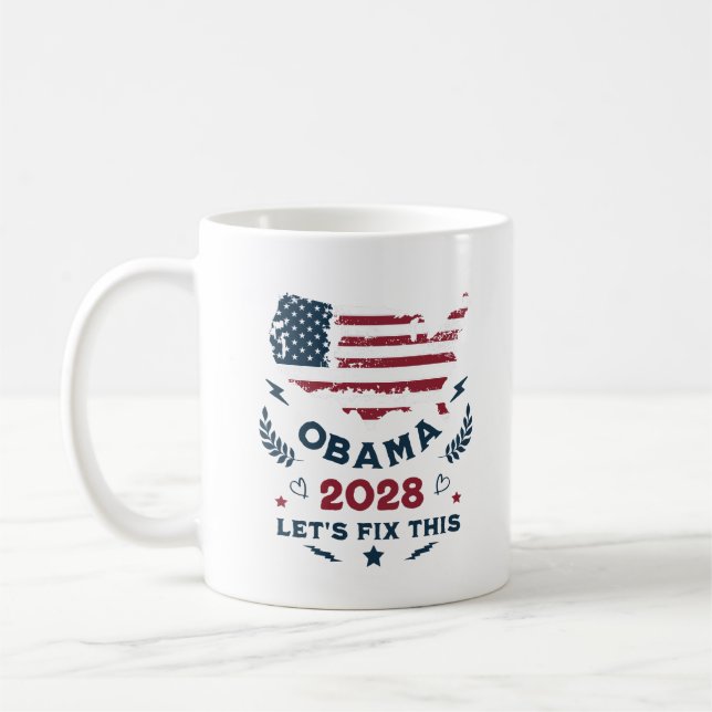 Mug Obama pour le président Obama 2028 La démocratie g (Gauche)