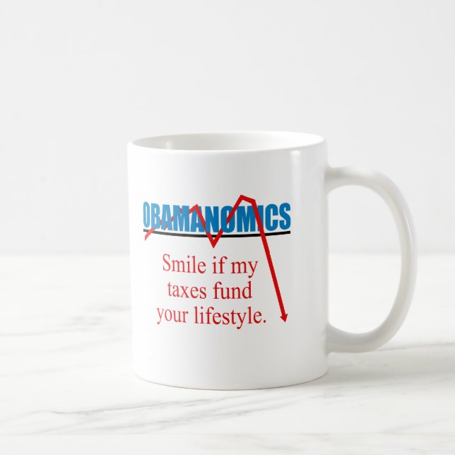Mug Obamanomics - sourire si mes impôts financent (Droite)