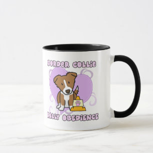 Mug Obéissance Brown de rassemblement de Kawaii borde