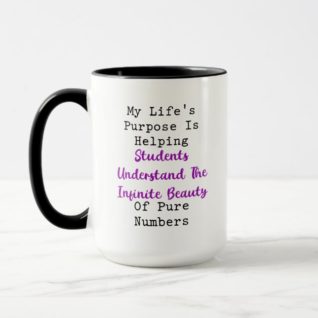 Mug Objectif de vie Beauté infinie Nombres purs (Gauche)
