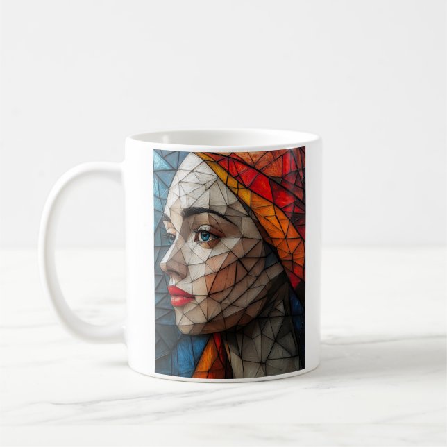 Mug Objectif flou avec l'art de clarté géométrique (Gauche)