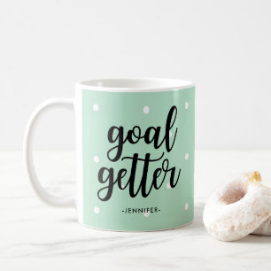 Mug Objectif Getter   Mint Green Pois et typographie