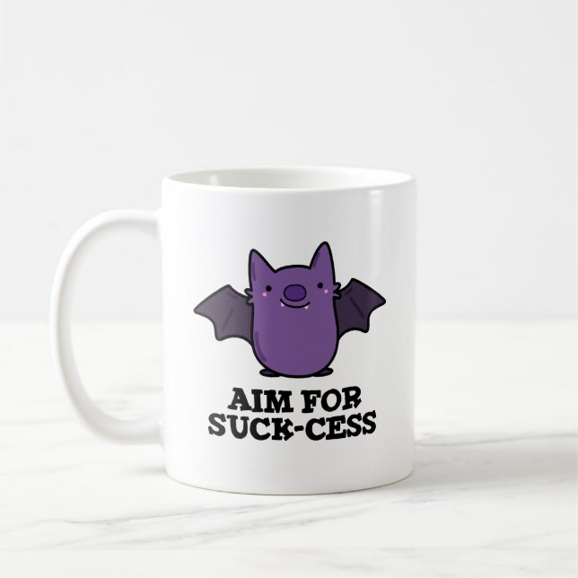 Mug Objectif Pour La Chance Amusante Positive Bat Pun  (Gauche)