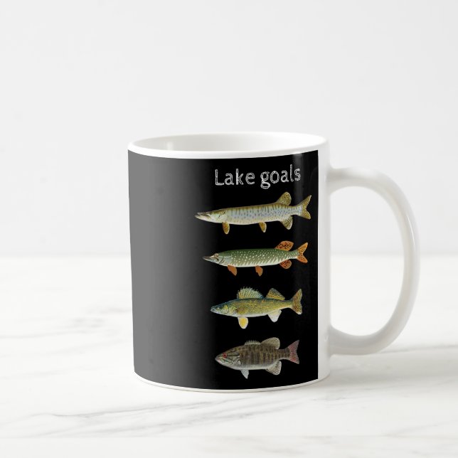 Mug Objectifs de lac Pêche Musky Brochet Doré Petite B (Droite)