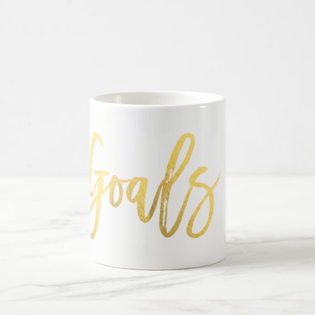 Mug OBJECTIFS Feuille D'Or Écriture Moderne Personnali (Centre)