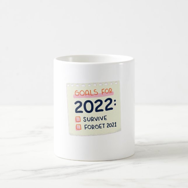 Mug Objectifs pour 2022 : Survivre, Oublier 2021 (Centre)