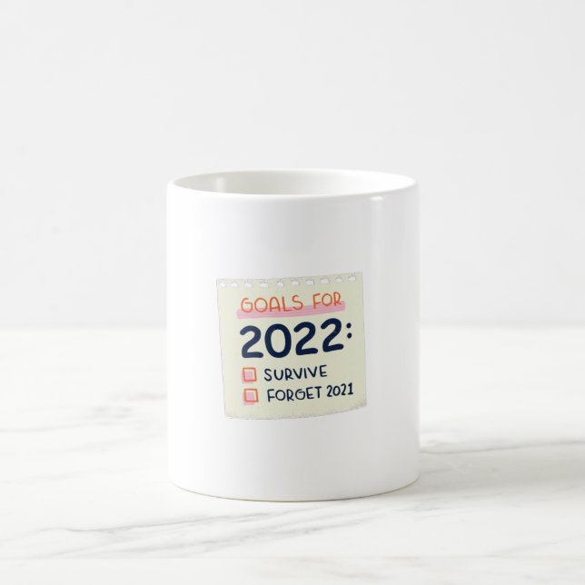 Mug Objectifs pour 2022 : Survivre, Oublier 2021 (Centre)