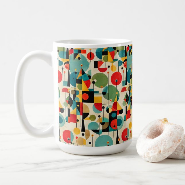Mug Objet Abstrait Géométrique Rétro Moderne du Milieu (Avec donut)