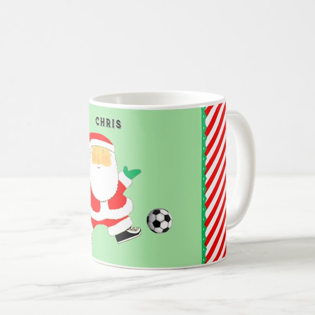 Mug Objet de collection de Noël de football personnali (Devant droit)