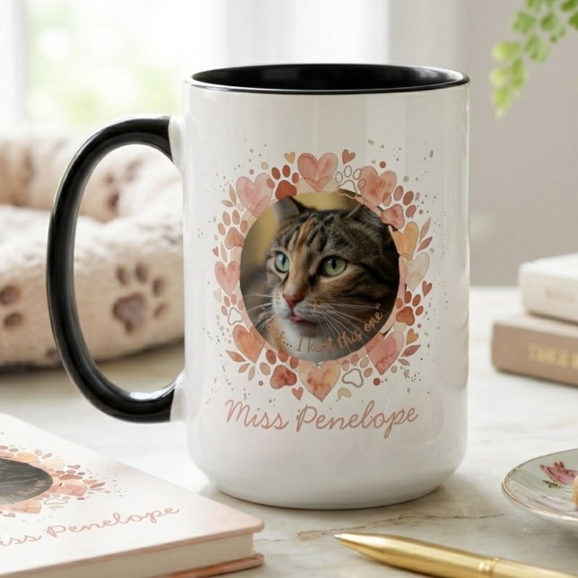 Mug Objet souvenir floral de sympathie pour perte de c (Cat photo mug)