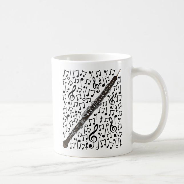 Mug Oboe Avec Notes Musicales, Oboist Woodwind Musicie (Droite)