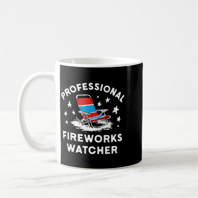 Mug Observateur de feux d'artifice professionnel drôle (Gauche)