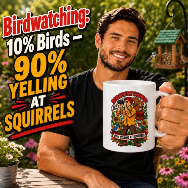 Mug Observation des oiseaux 10% Oiseaux 90% Crier aprè (Créateur téléchargé)