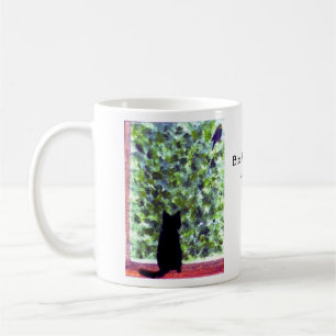 Mug Observation d'oiseau de chat noir d'art de chat !
