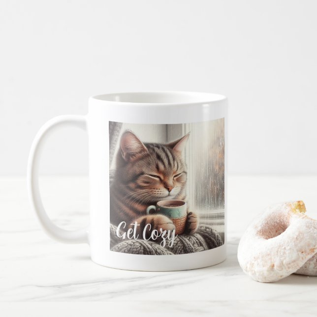 Mug Obtenez un chat confortable (Avec donut)