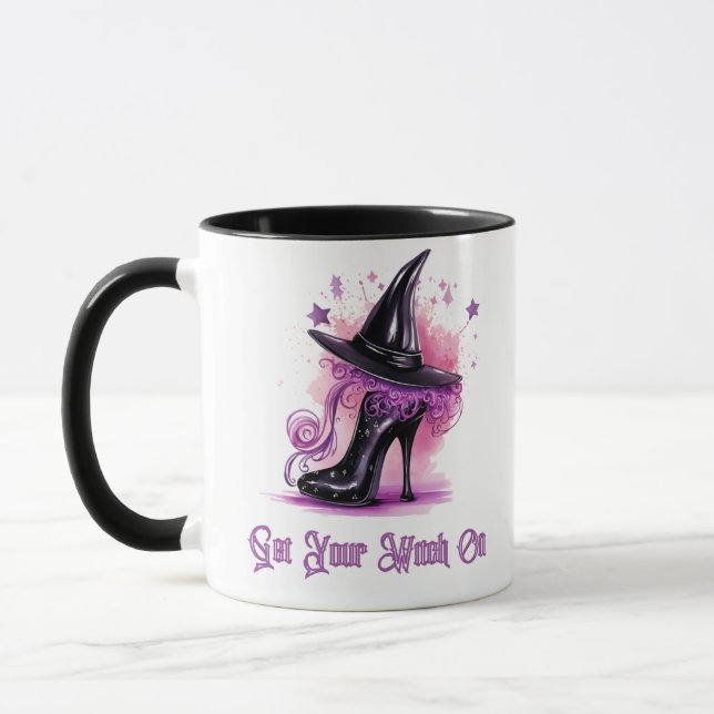 Mug Obtenez votre sorcière sur les bottes et Halloween (Gauche)