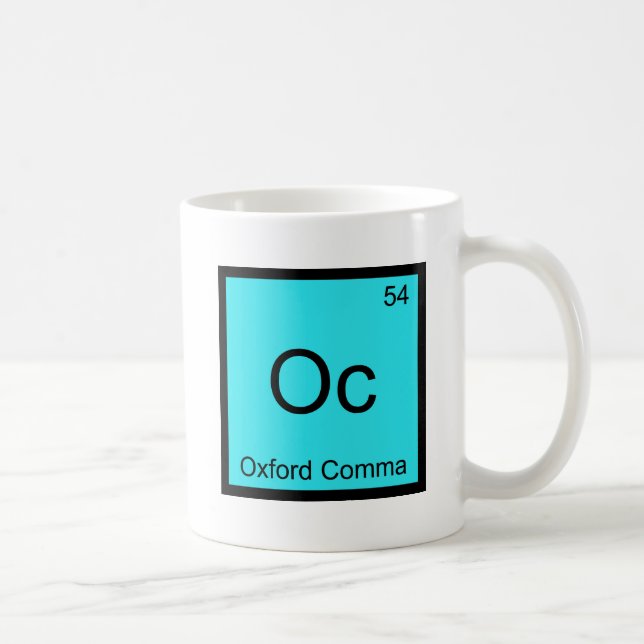 Mug Oc - Oxford Comma Chimie Élément Symbole Grammar (Droite)