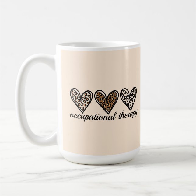 Mug Occupational Therapy Cheetach Print Heart (Gauche)