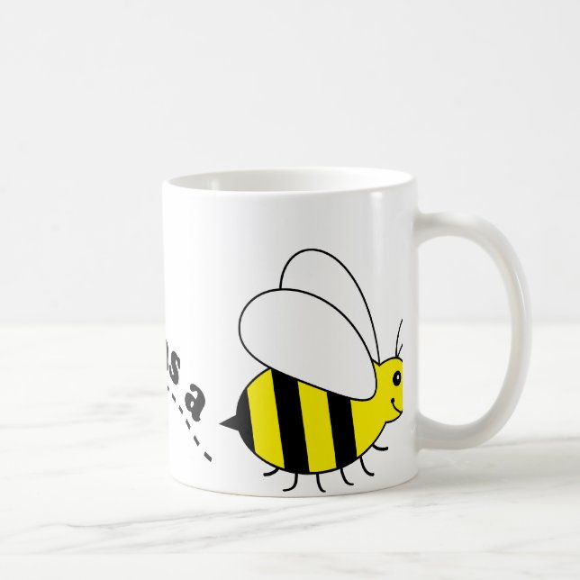 Mug Occupé en tant que bande dessinée heureuse (Droite)