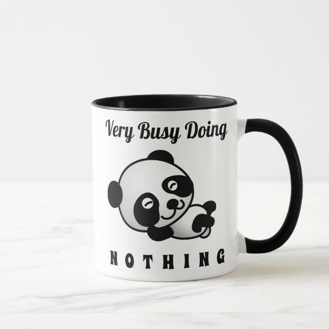 Mug Occupé Ne Faire Rien De Mignon Panda Drôle Humour (Droite)