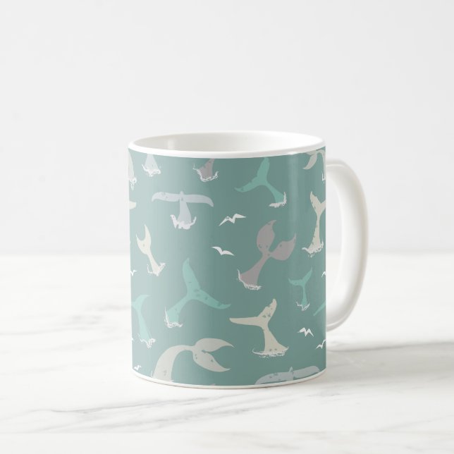 Mug Ocean Animaux Baleines Bleu (Devant droit)