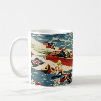 Mug Océan antique vintage de rangée de bateau de