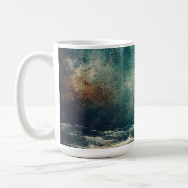 Mug Océan bleu orageux vieille photographie (Gauche)