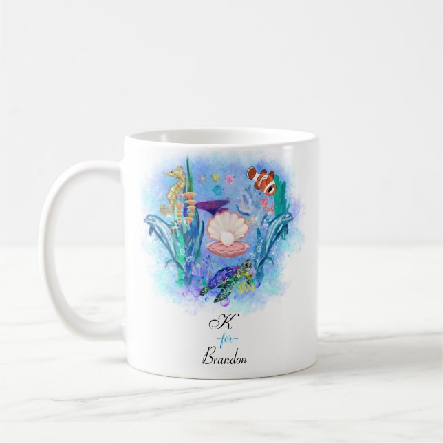 Mug Ocean Sea Animals Bébé coloré (Gauche)