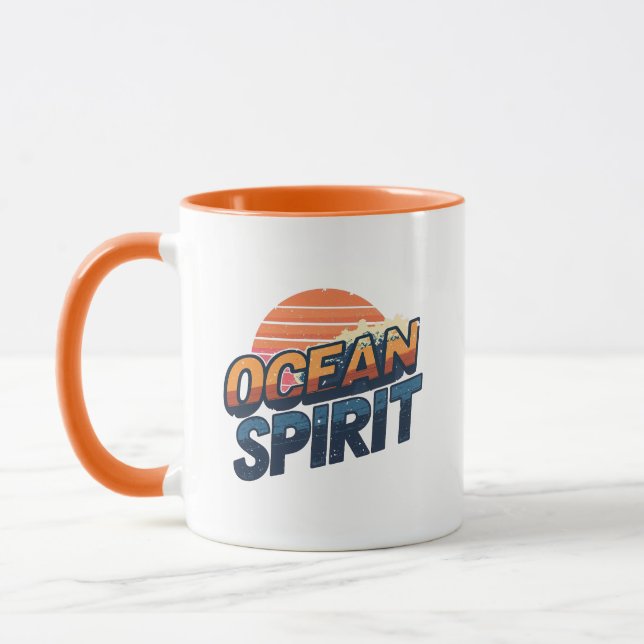 Mug "Ocean Spirit" Retro Summer Graphic (Gauche)