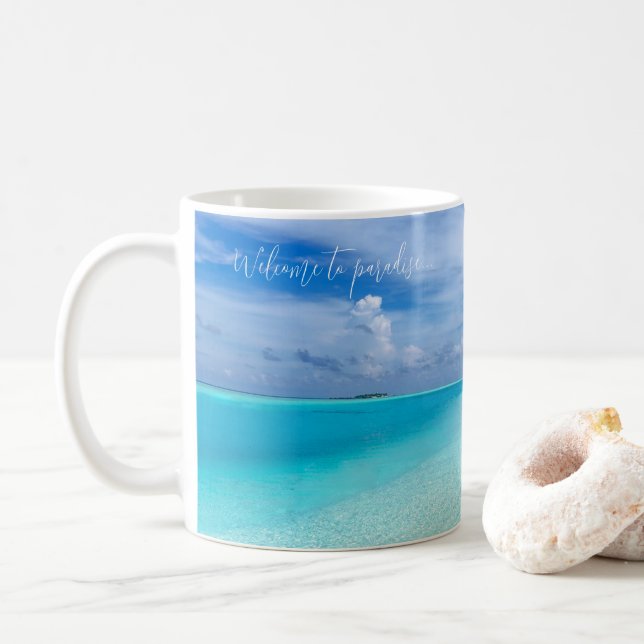 Mug Océan tropical marin personnalisé (Avec donut)