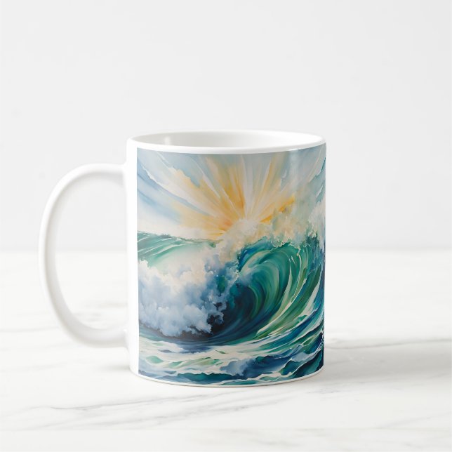 Mug Ocean Waves Sunshine Beach Art (Gauche)