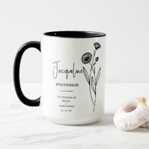 Mug Octobre Bridesmaid   Fleur de naissance Pot Marigo