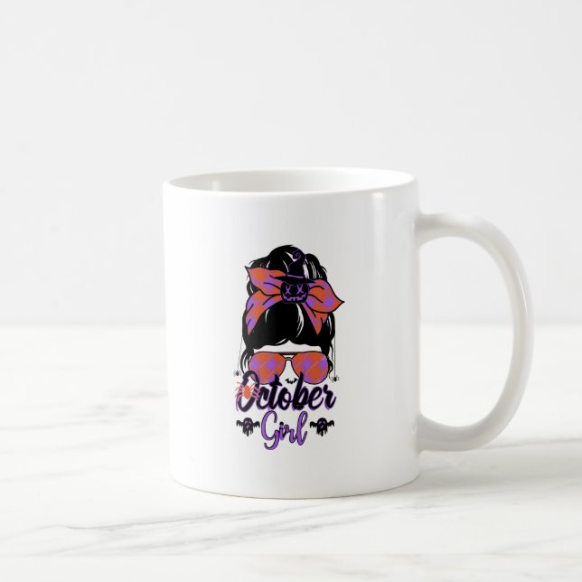 Mug Octobre Fille - Éffrayant Messy Bun Vibes (Droite)