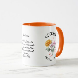 Mug OCTOBRE Mois de naissance Fleur personnalisée Mari