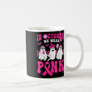 Mug Octobre Nous Portons Rose Cute Ghost Cancer Hall