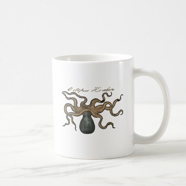 Mug Octopus Kraken Illustration Vintage (Droite)