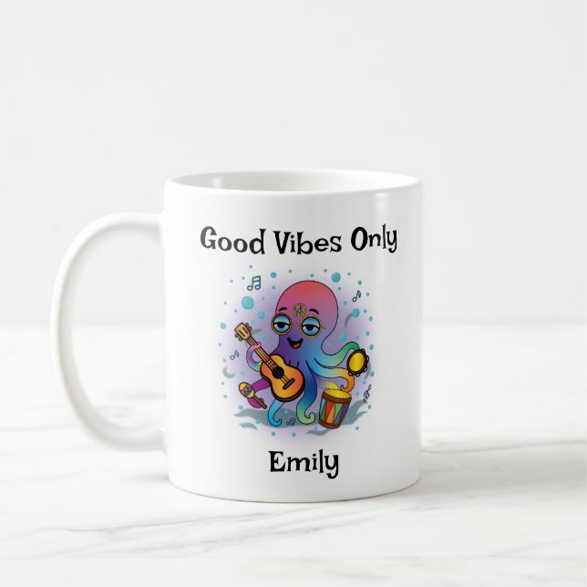 Mug Octopus Super personnalisé - Hippie rétro (Gauche)