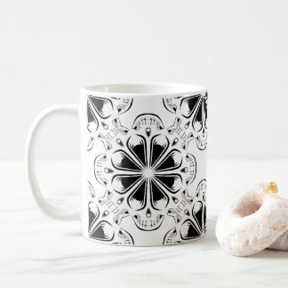 Mug Octoskull noir et blanc dans le motif géométrique
